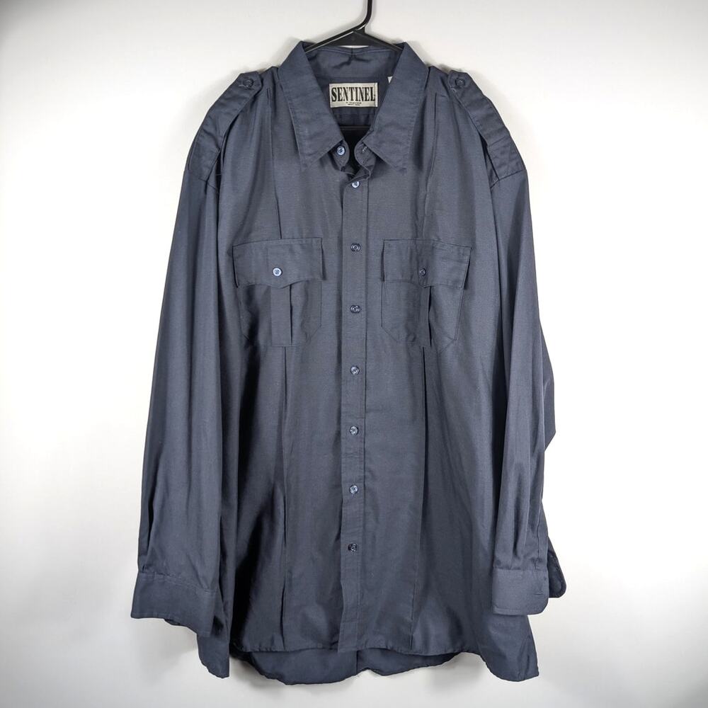 Sentinel 3XL Navy Long Sleeve Button Up Mens Work Shirt Horace Small Utility